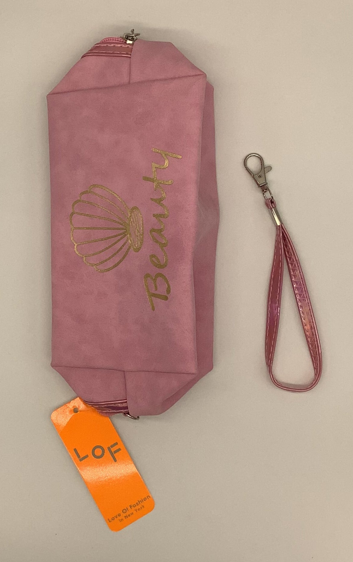 "Beauty" Pink Cosmetic Bag